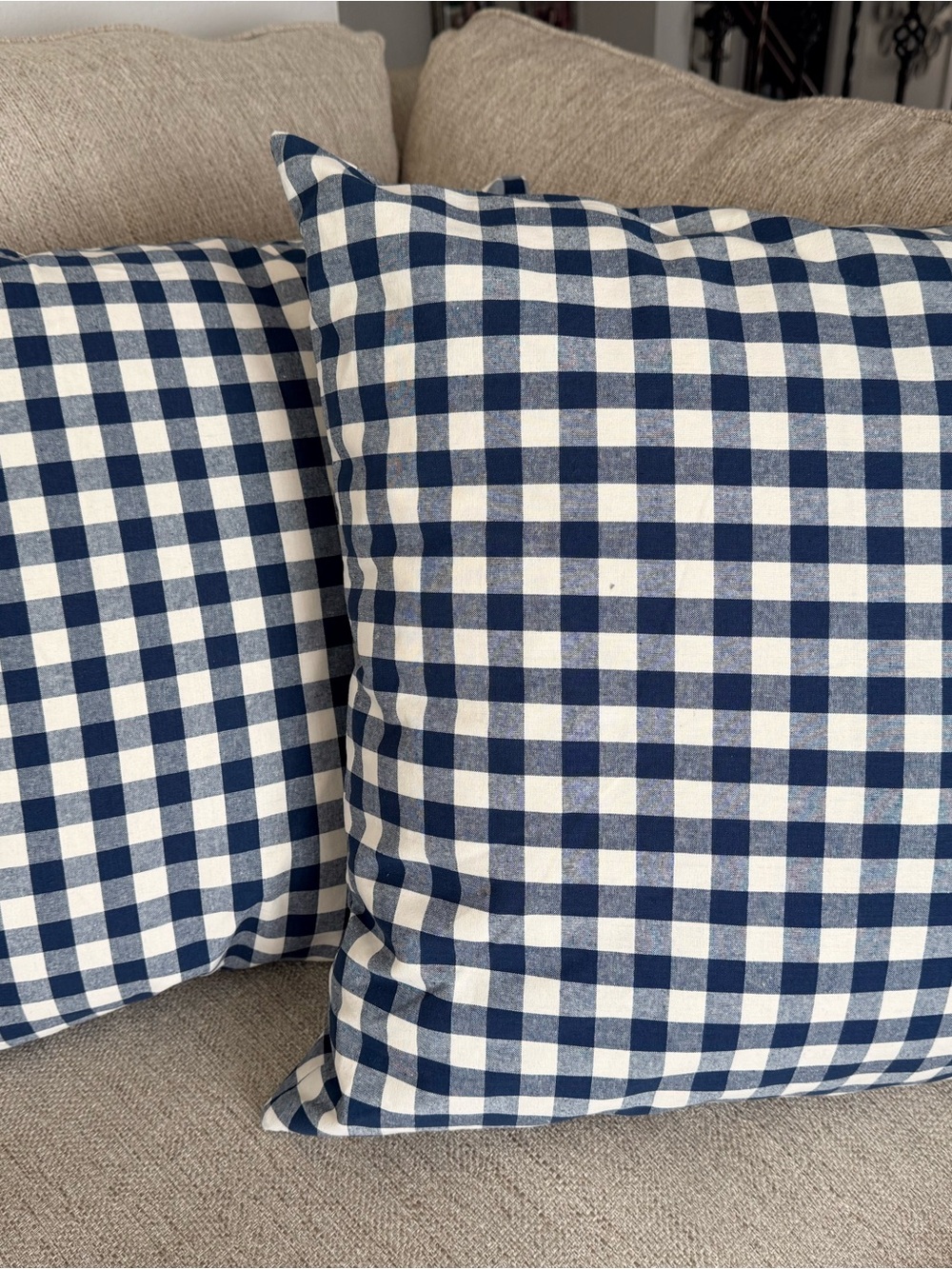 Kohl's Navy and White Buffalo Check Throw Pillow Covers